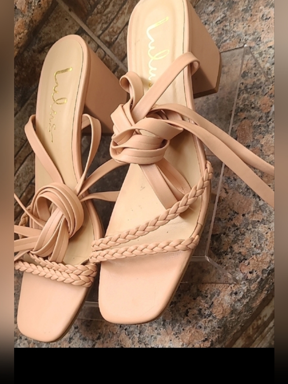 Lulu's Blush Strappy Block Heels